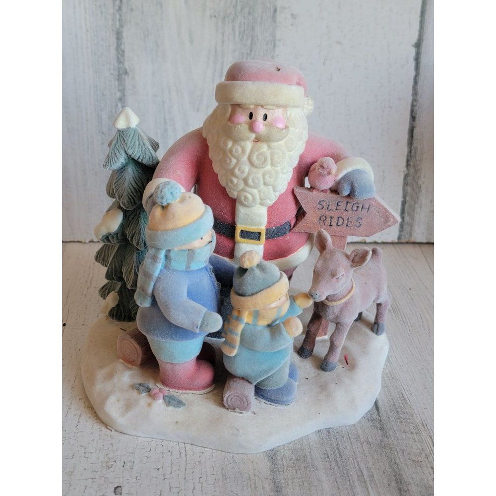 Frozen fuzzy memories Sleigh Ride Santa Claus 2000 Xmas figure deer kids